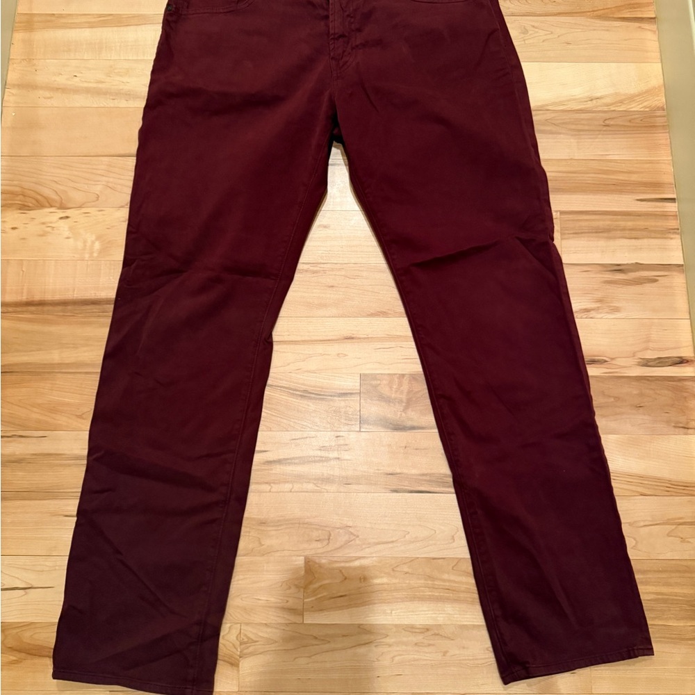 AG Adriano Goldschmied Men's Burgundy Pants The Graduate sz36